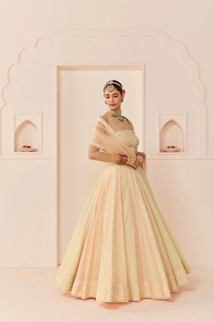 Umaiza - Carnation Pink Lehenga With Blouse And Dupatta