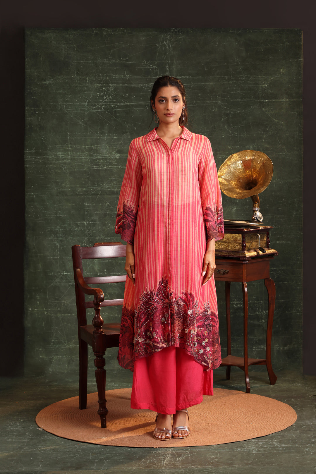 kaira embellished shirt kurta set