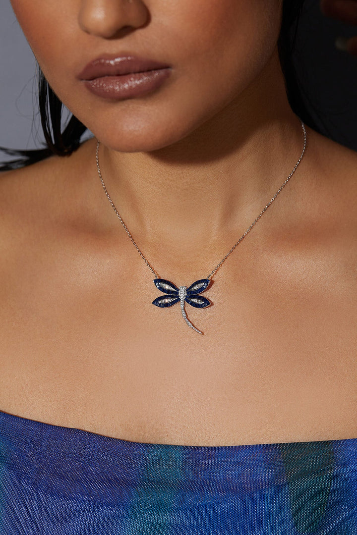 Woodland Dragonfly Pendant With Silver Chain