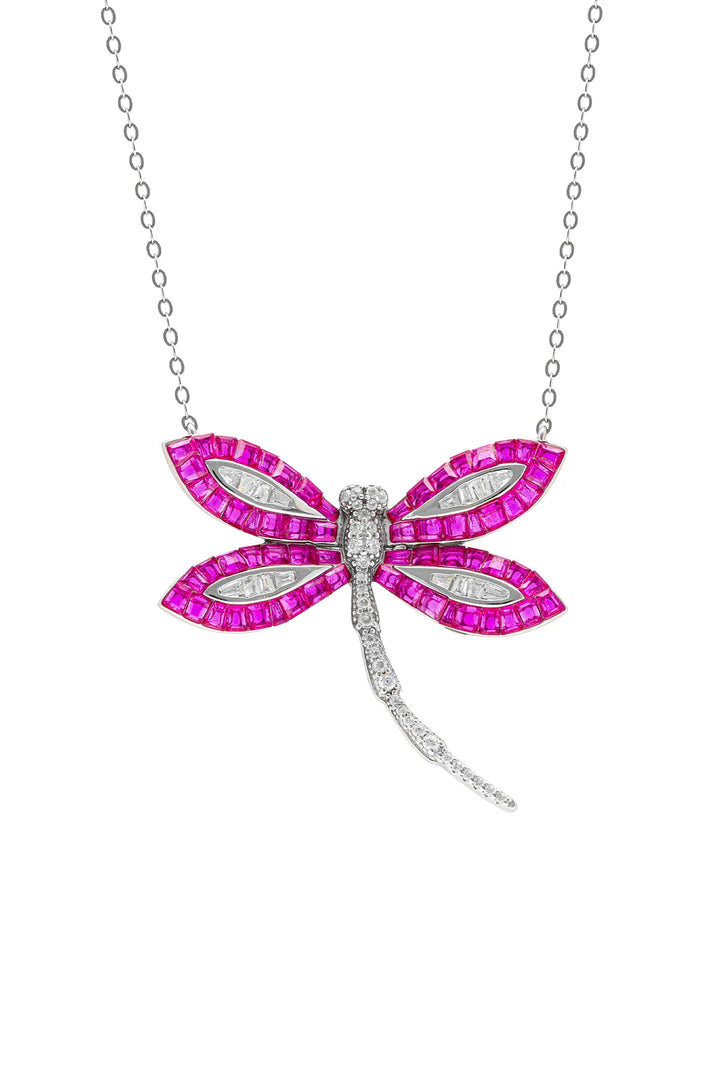 Woodland Dragonfly Pendant With Silver Chain