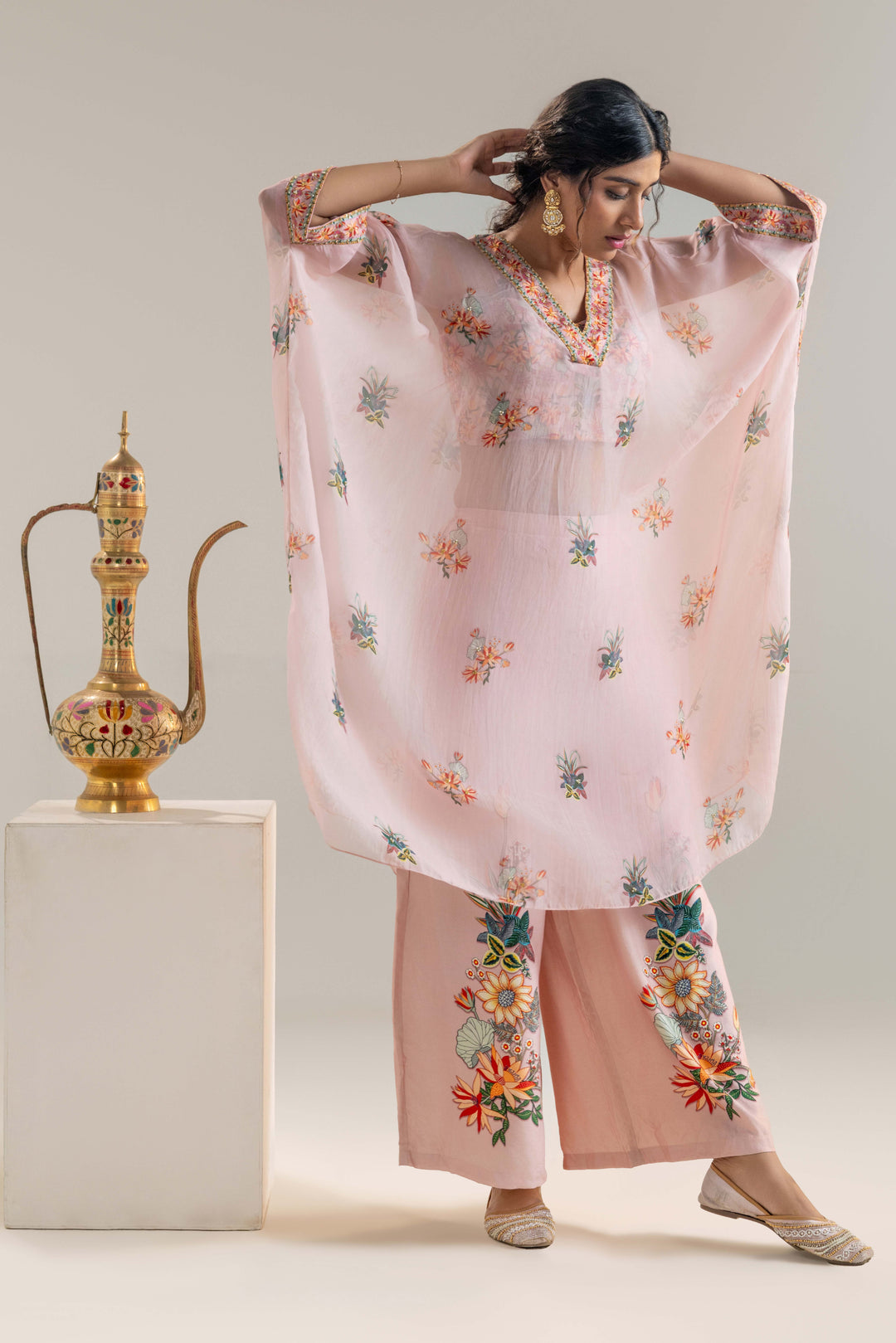 arani embroidered kaftan set