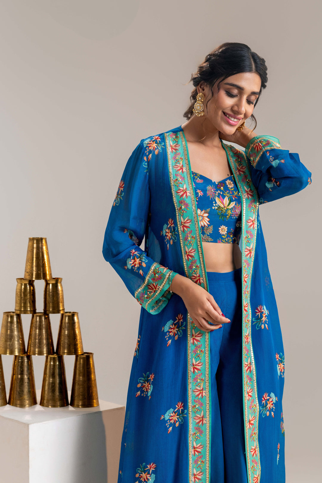 aarani embroidered co-ord set with jacket