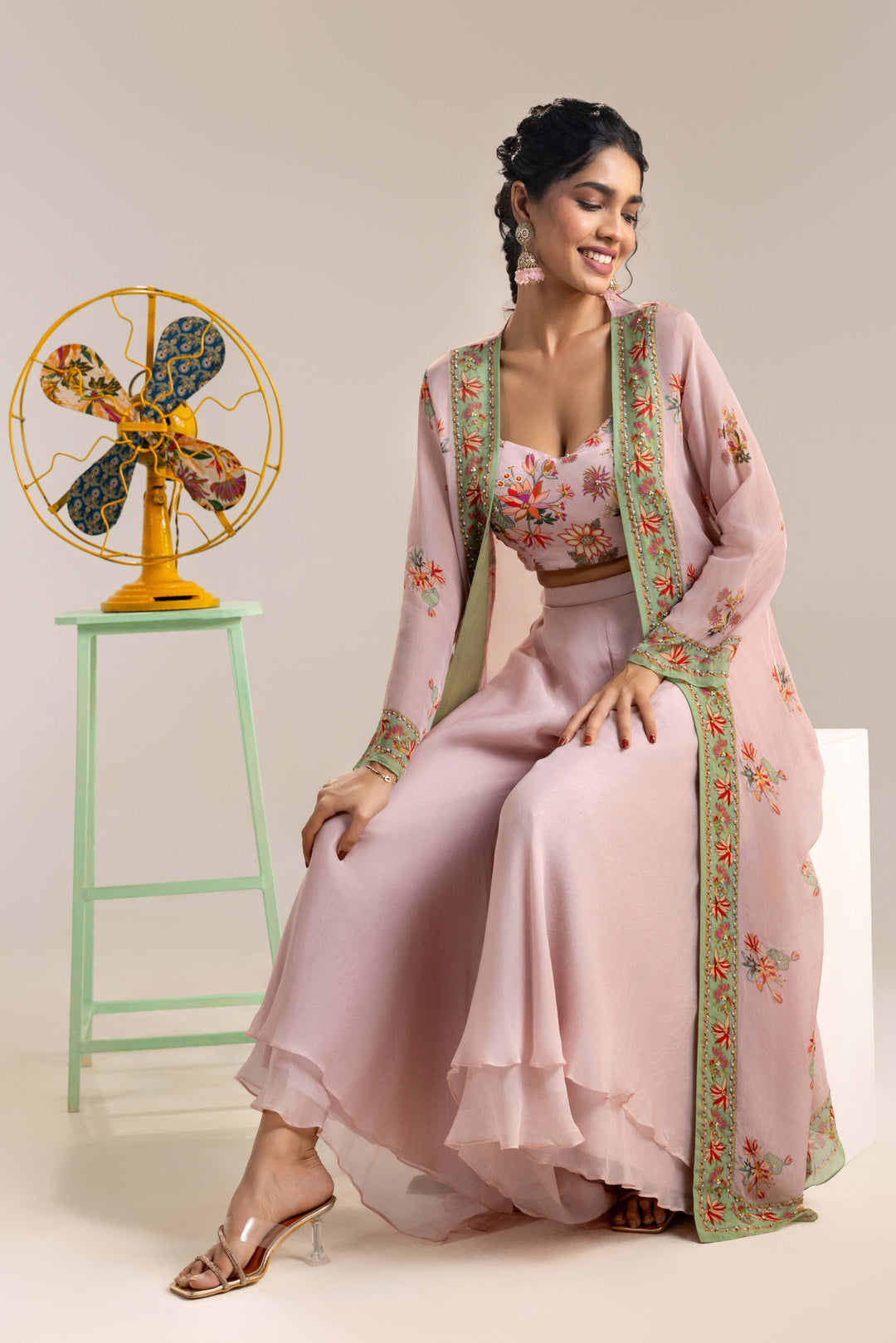 aarani embroidered co-ord set with jacket