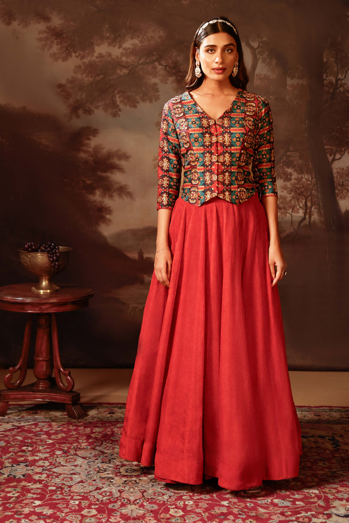 orani embroidered skirt set