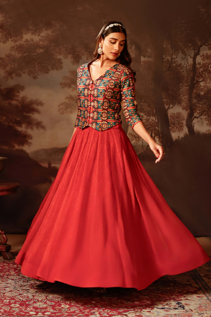 orani embroidered skirt set