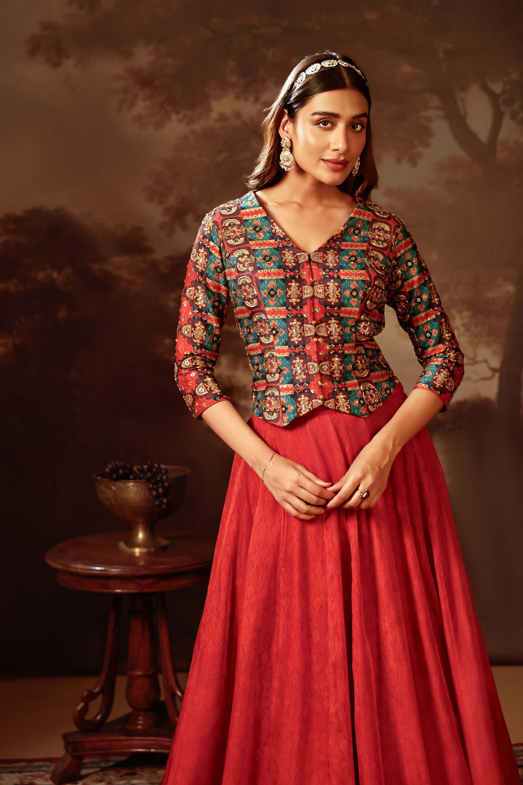 orani embroidered skirt set