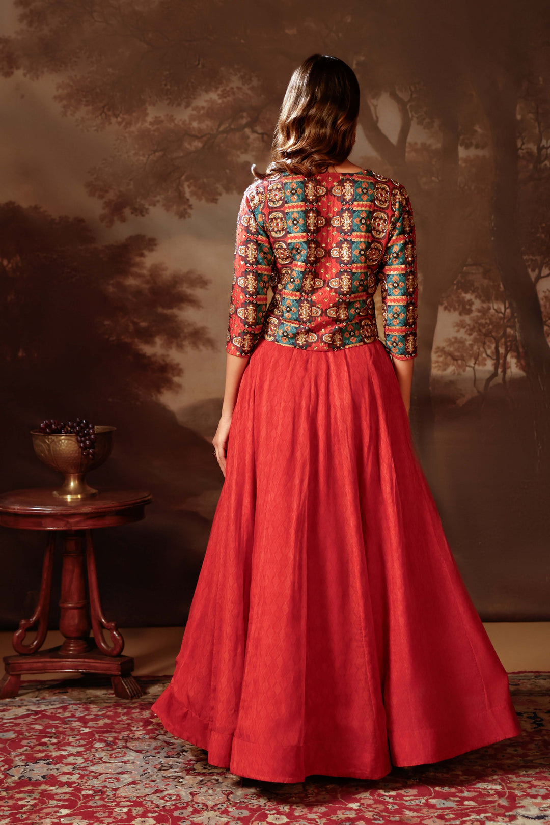 orani embroidered skirt set