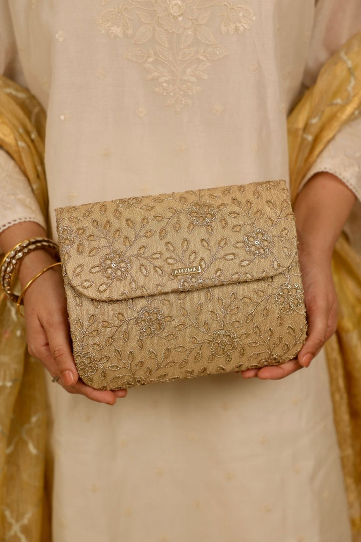 tarang flapover bag-gold
