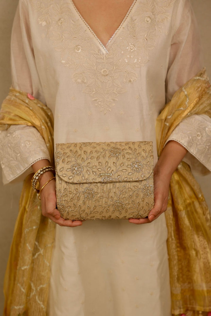 tarang flapover bag-gold