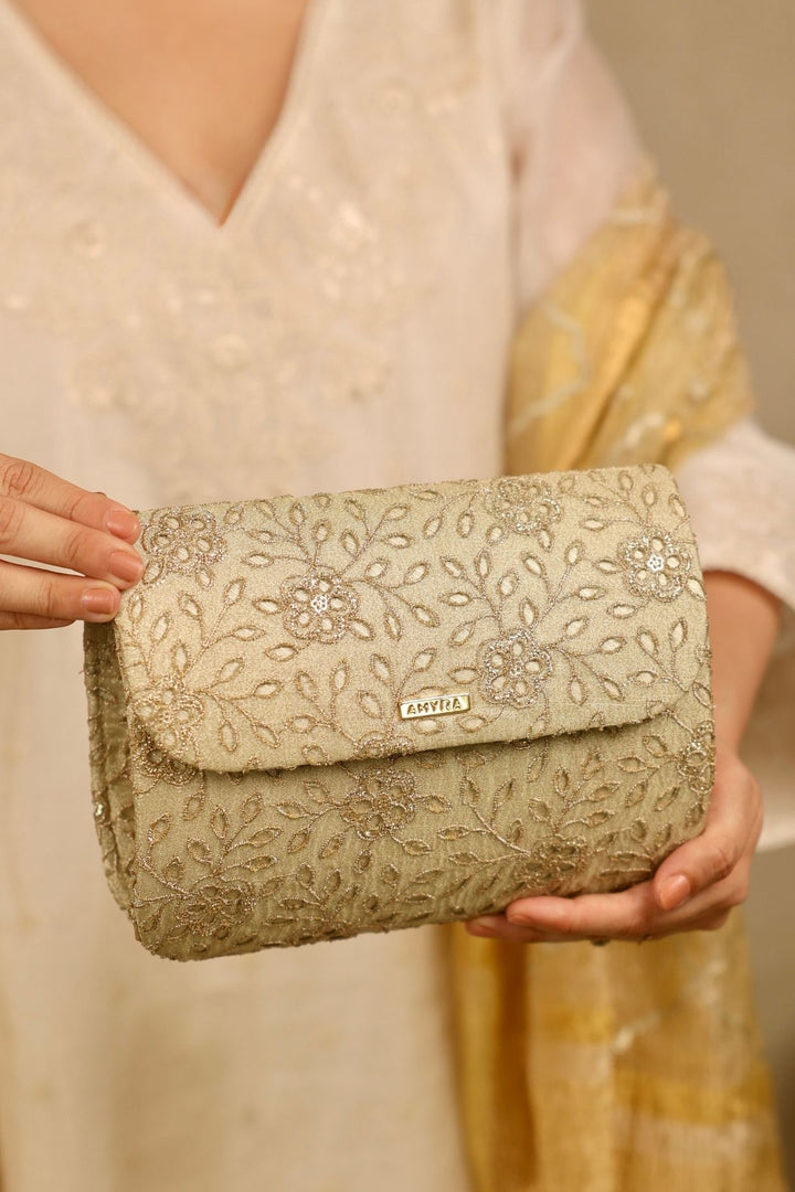 tarang flapover bag-light gold