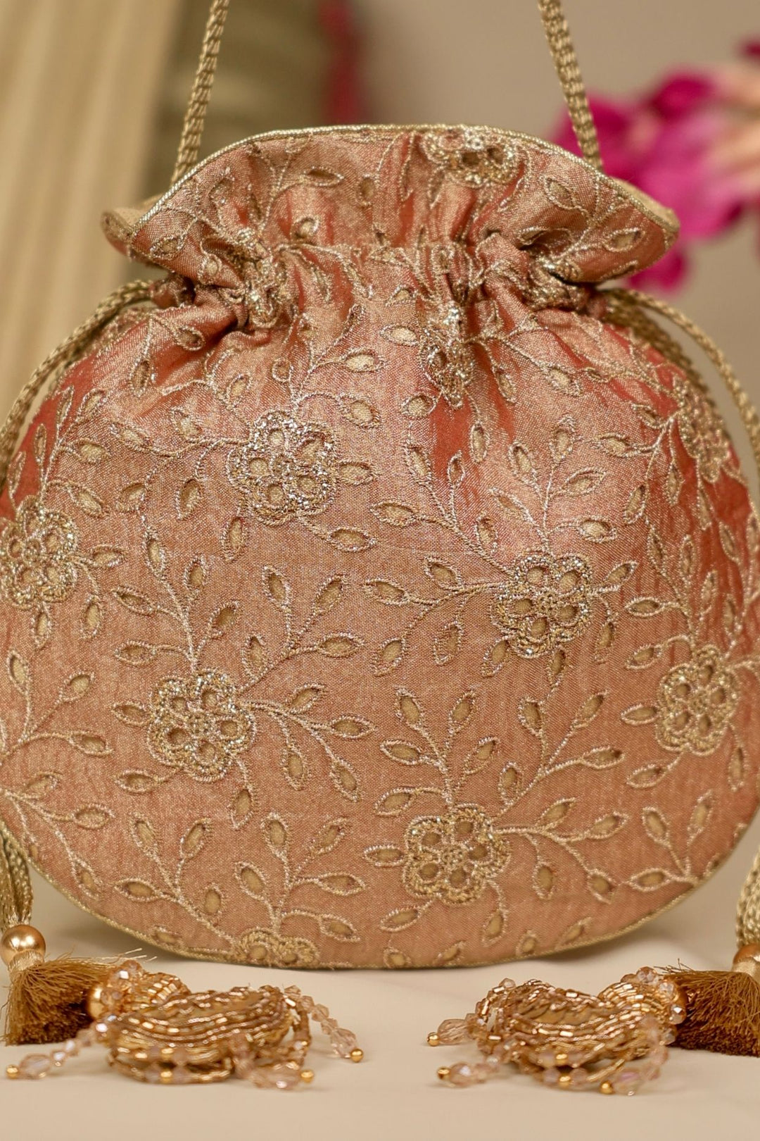 tarang cutwork potli-copper