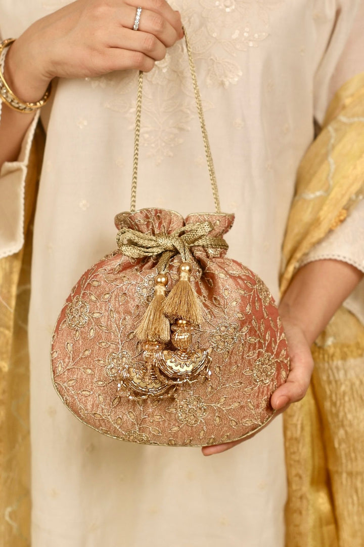 tarang cutwork potli-copper