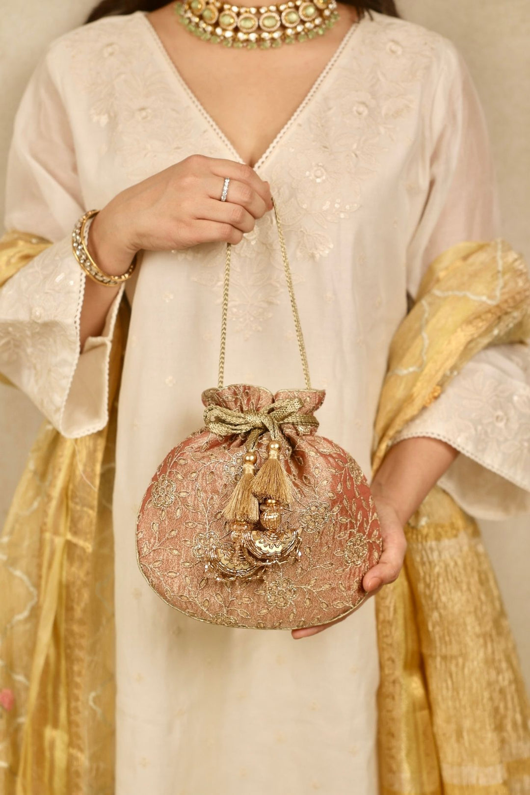 tarang cutwork potli-copper