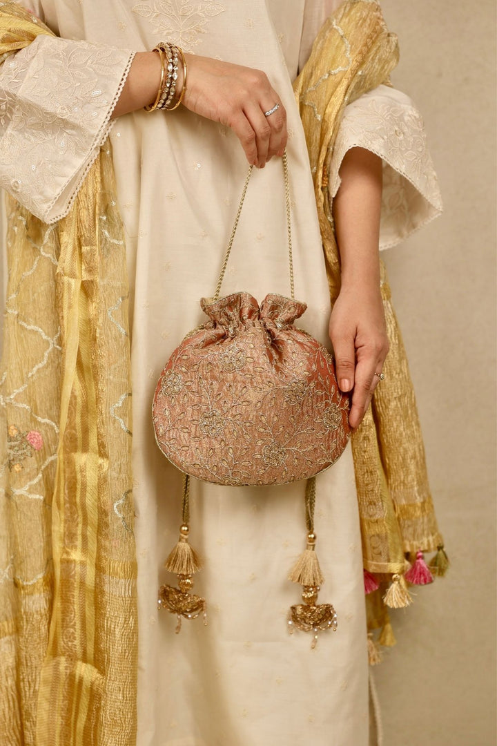 tarang cutwork potli-copper