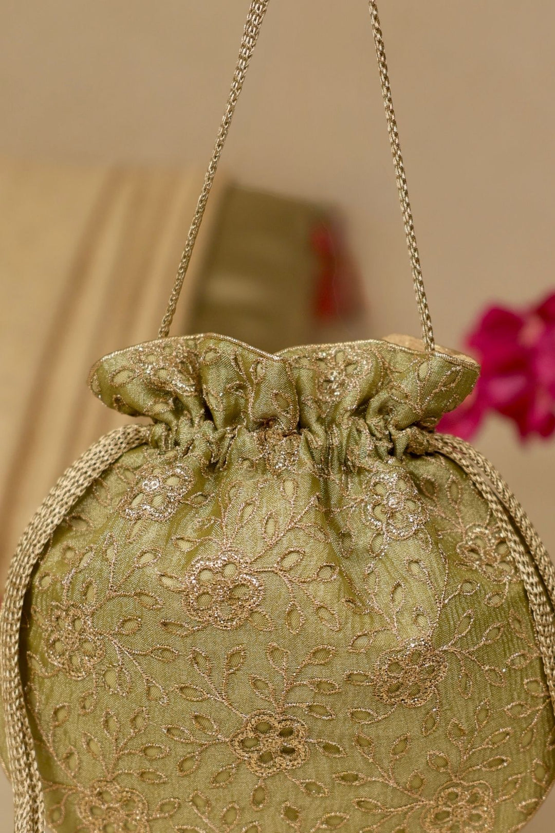 tarang cutwork potli-green