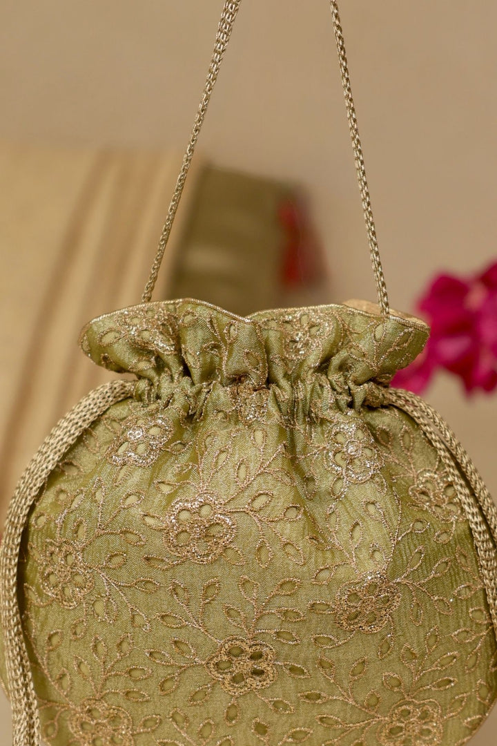 tarang cutwork potli-green