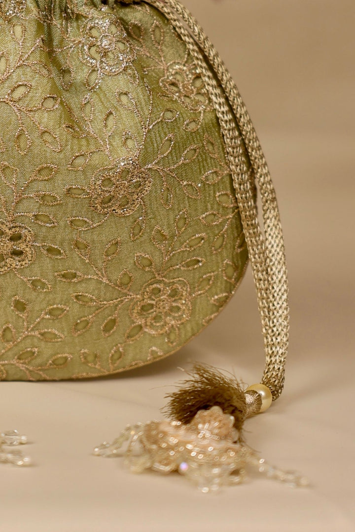 tarang cutwork potli-green