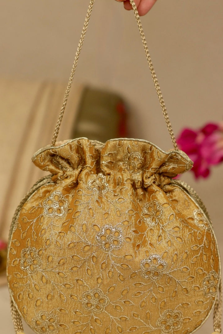 tarang cutwork potli-mustard