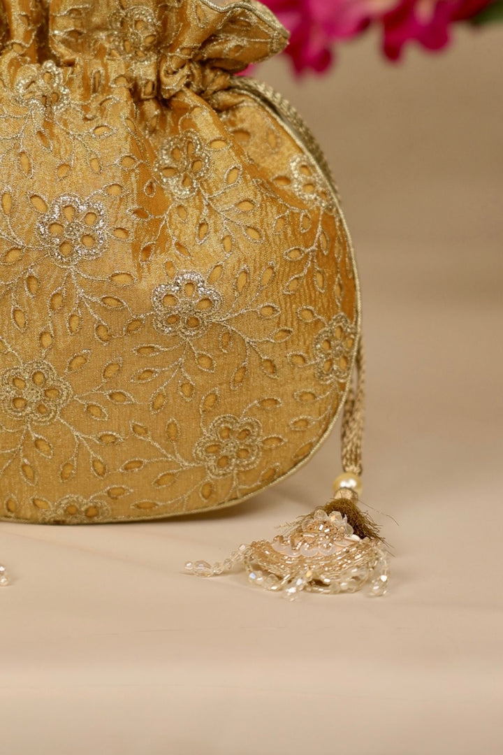 tarang cutwork potli-mustard