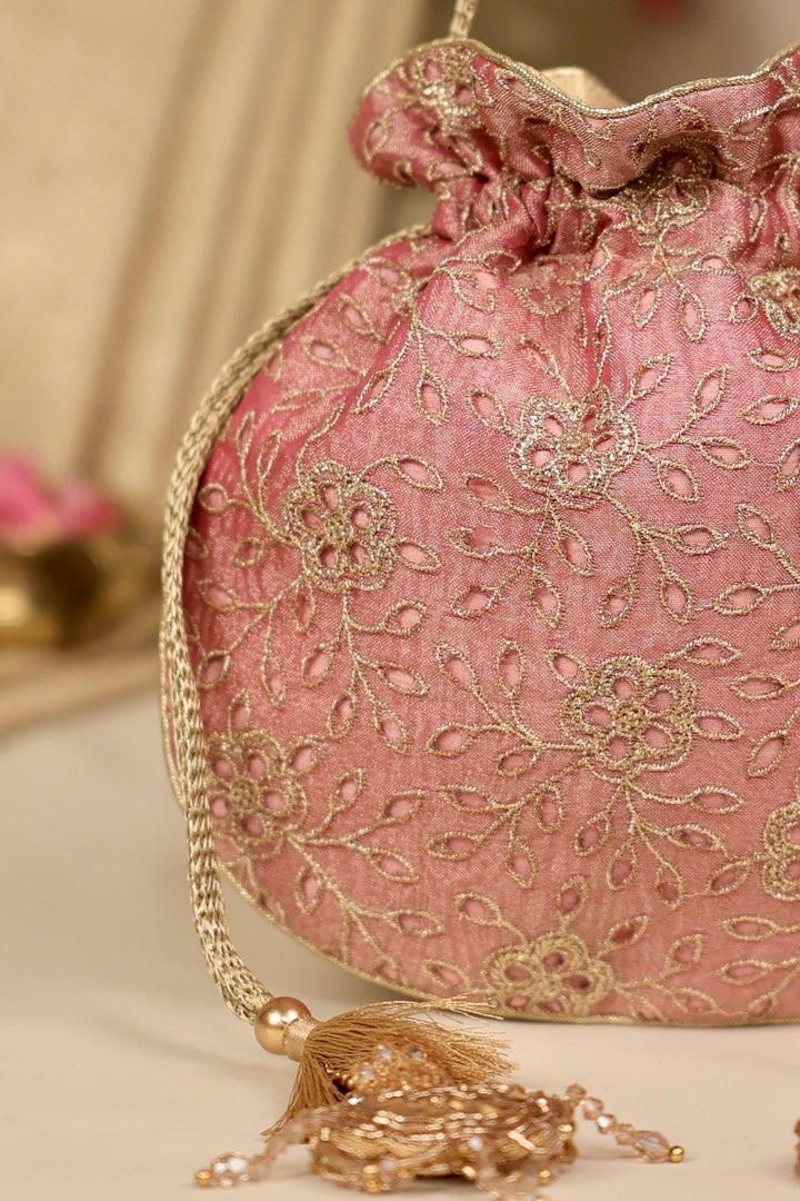 tarang cutwork potli-pink