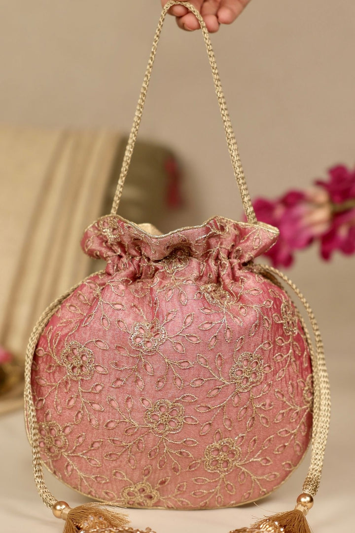 tarang cutwork potli-pink