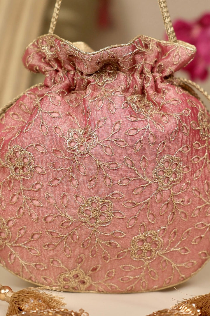tarang cutwork potli-pink