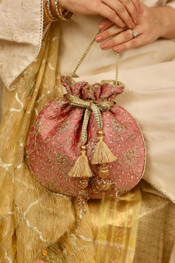 tarang cutwork potli-pink