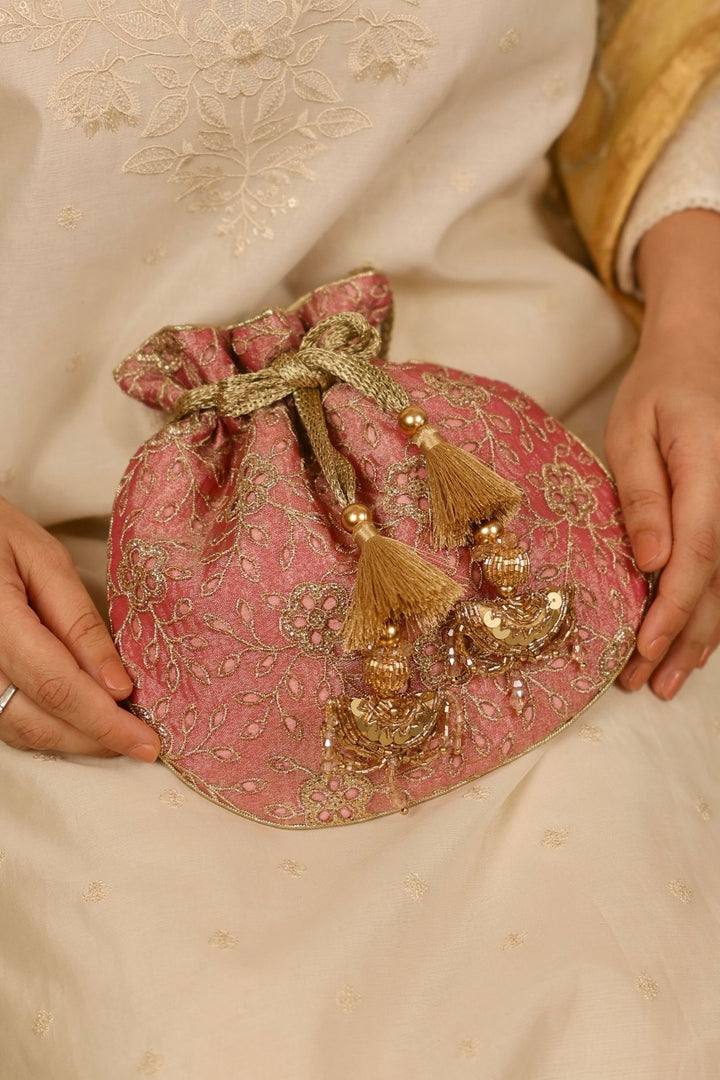 tarang cutwork potli-pink