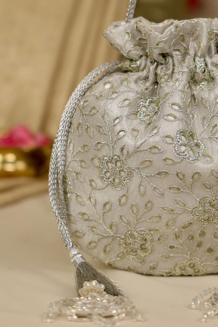 tarang cutwork potli-silver