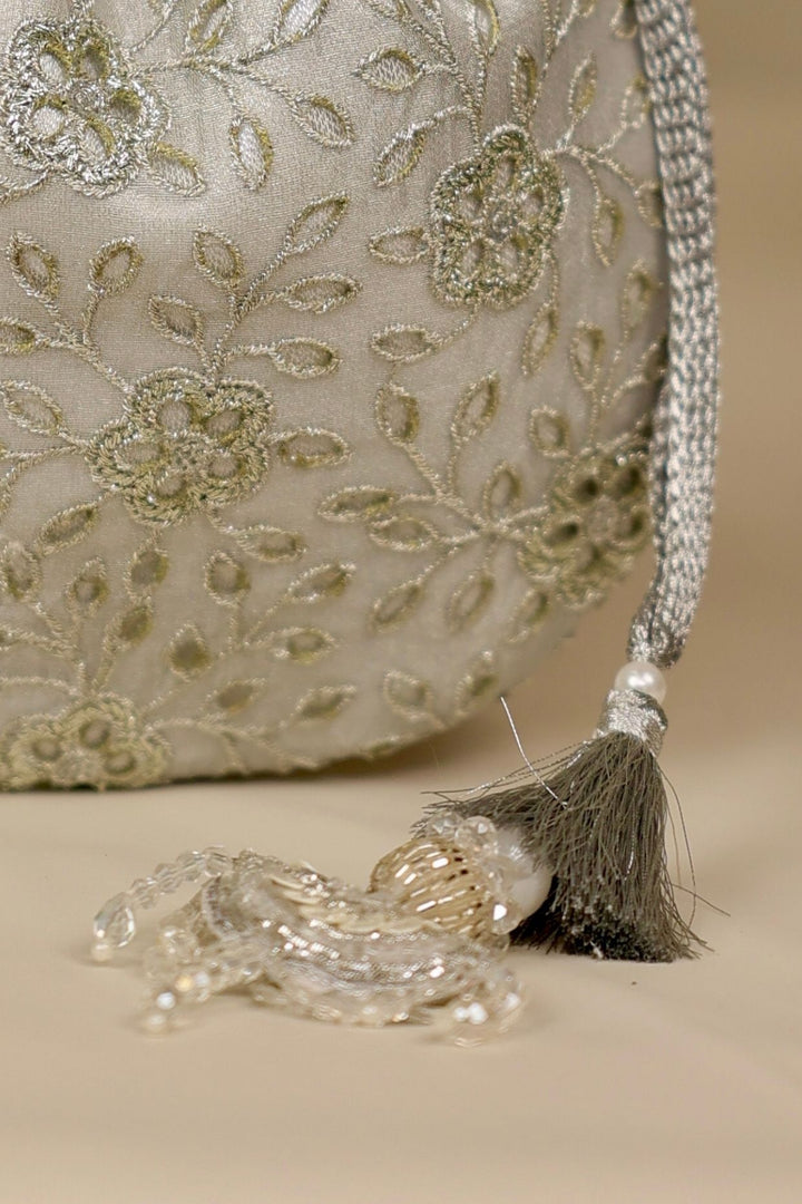 tarang cutwork potli-silver