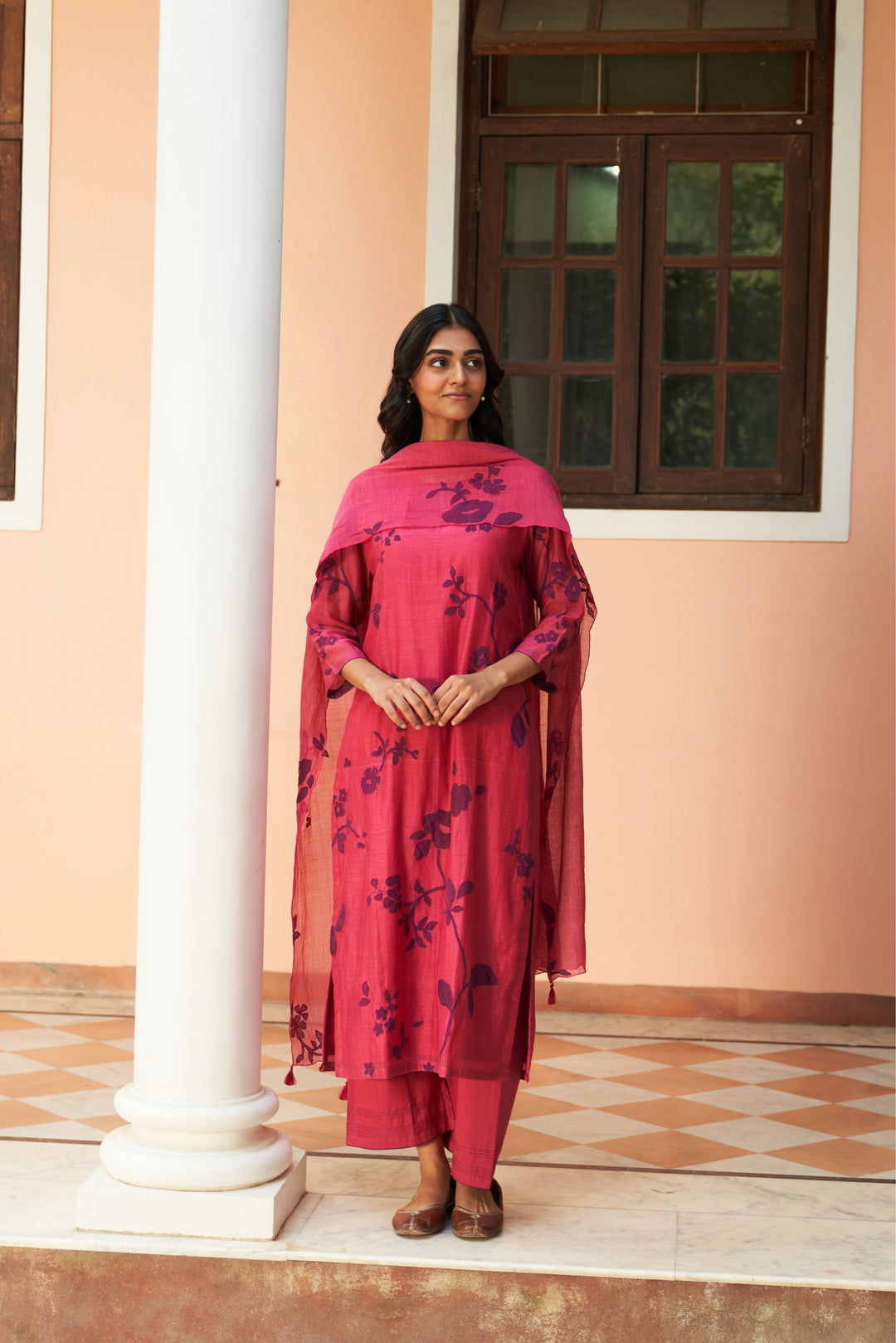 rouge applique kurta set