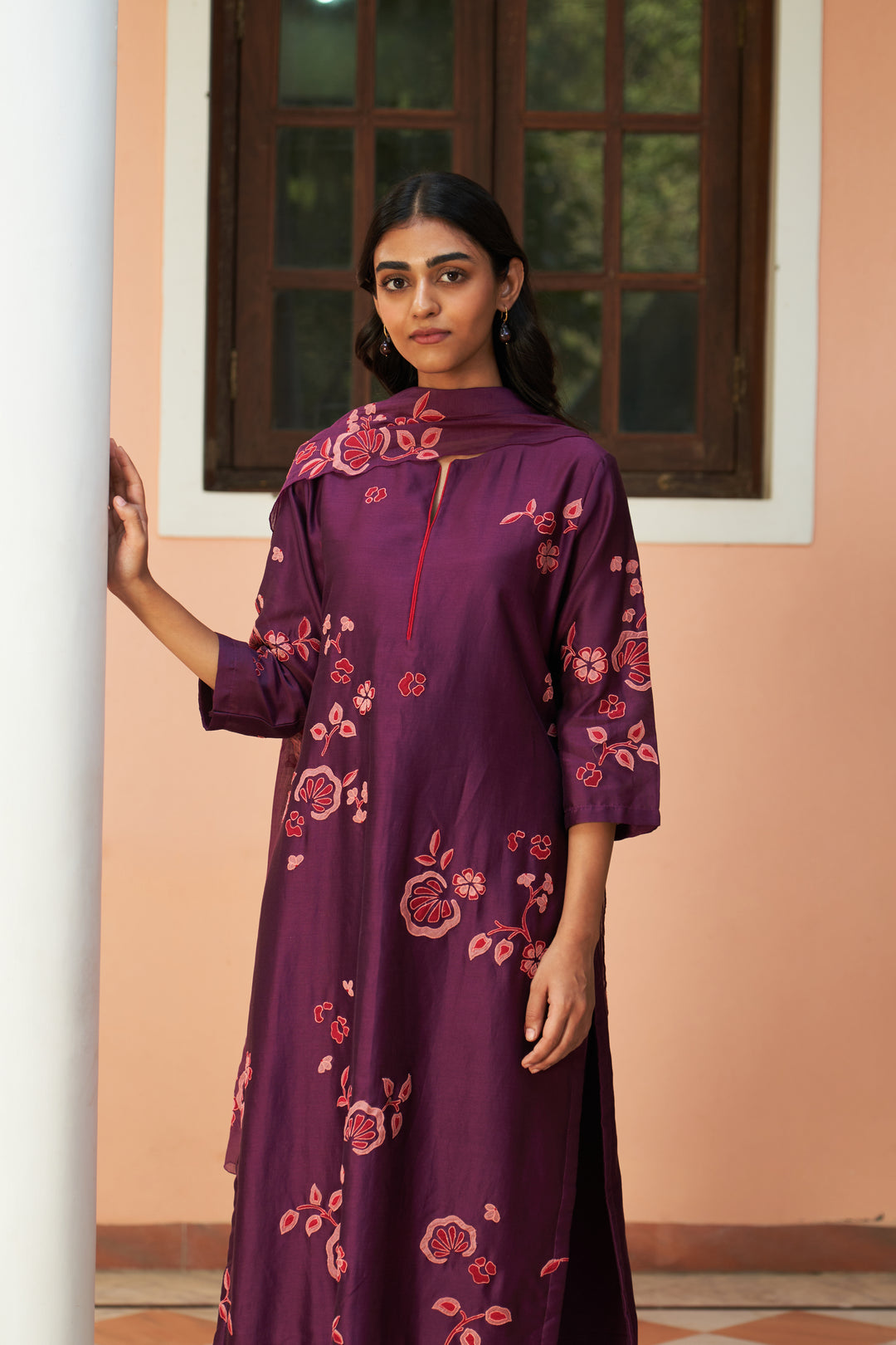 amethyst floral kurta set