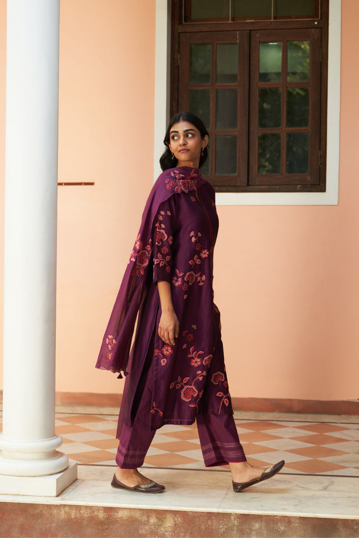 amethyst floral kurta set