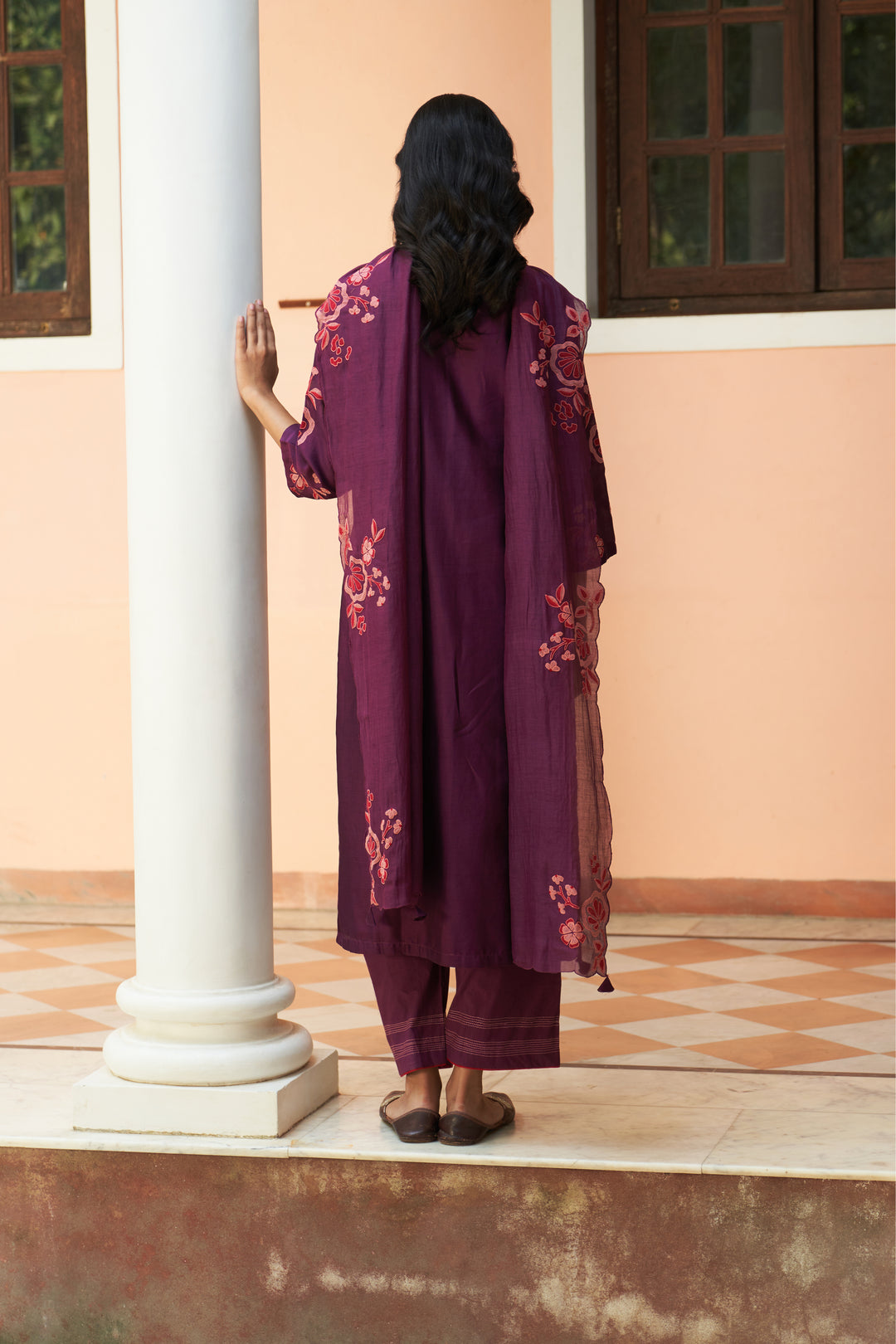 amethyst floral kurta set