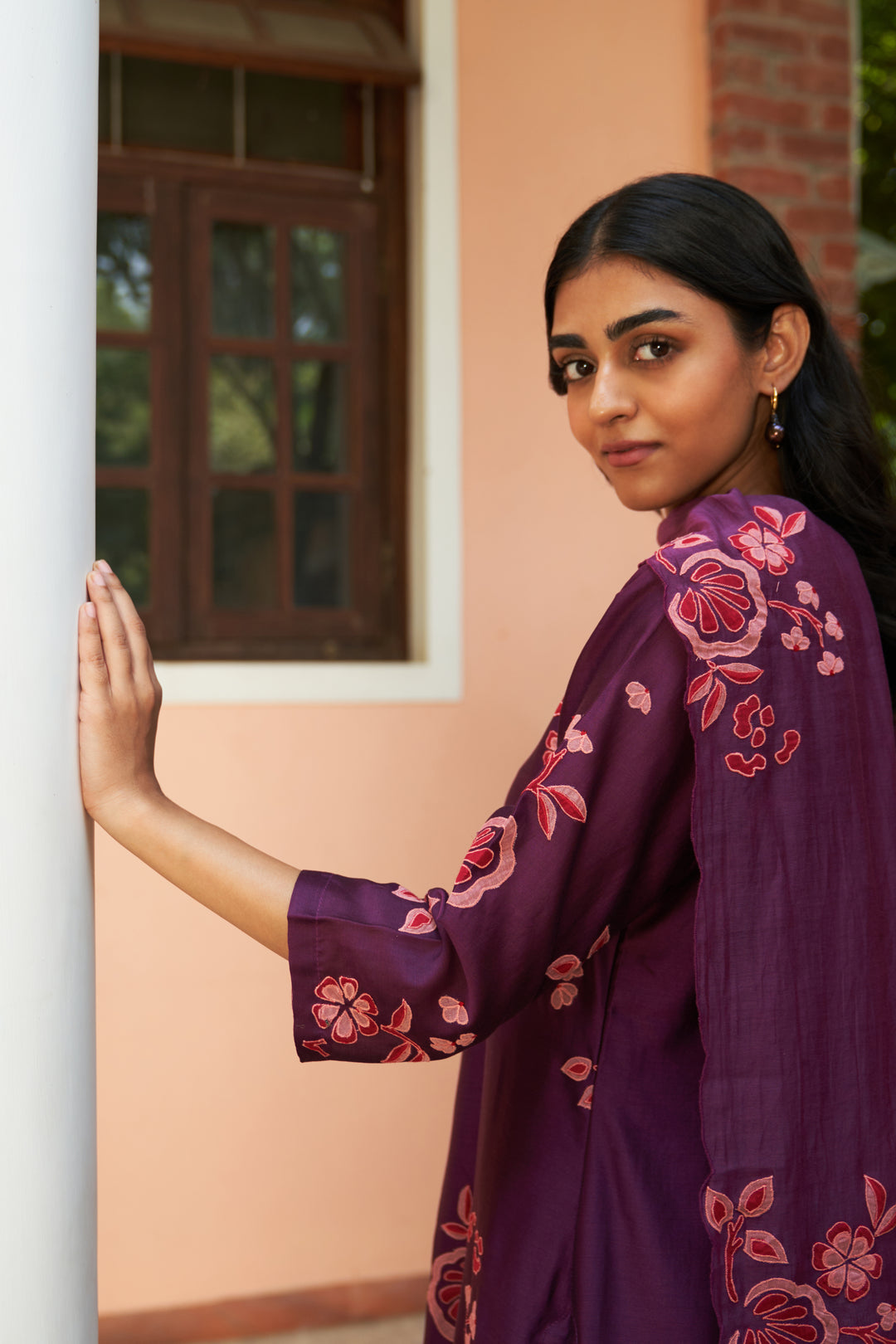 amethyst floral kurta set