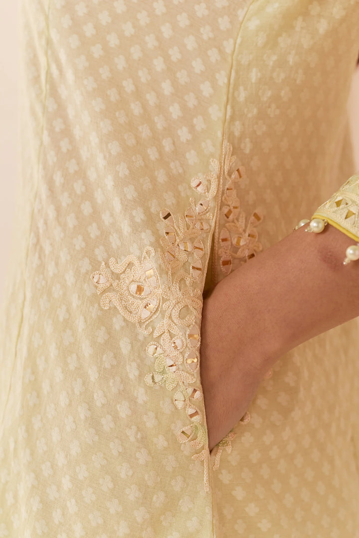 Reem - Mint Green Short Choga With Dogri Salwar and dupatta