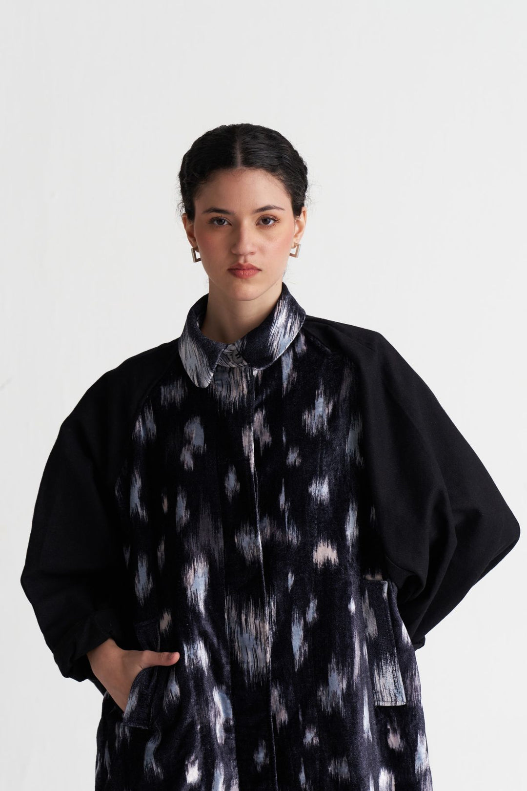 Ikat Print Bat Sleeve Jacket Co-ord (Set Of 2)