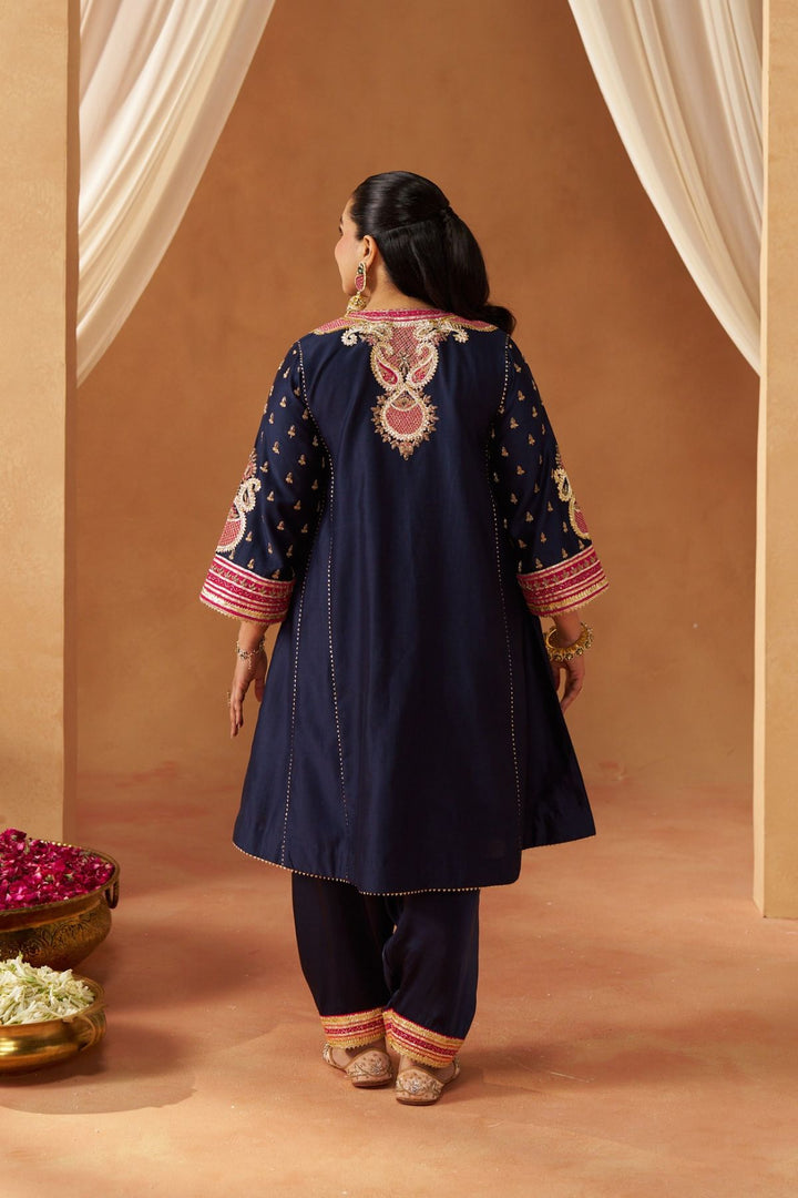 Riva Deep Blue Chauga with Salwar
