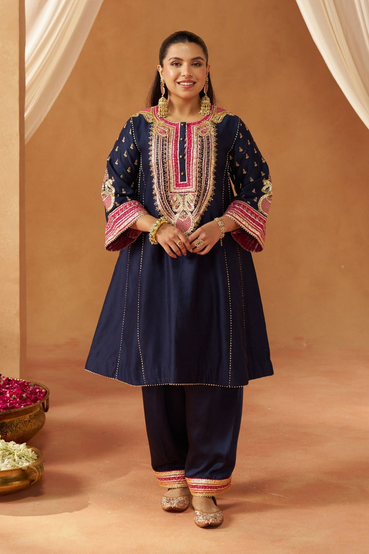 Riva Deep Blue Chauga with Salwar