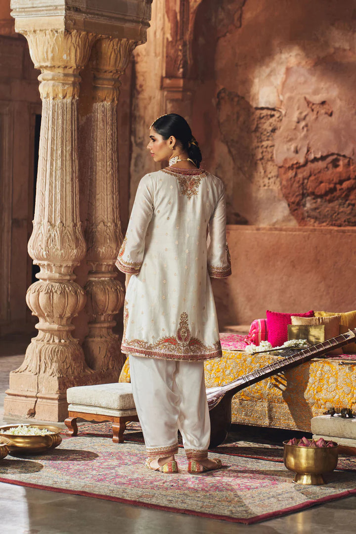 Mehwish - Daisy Ivory Short Kurta with Salwar and Dupatta