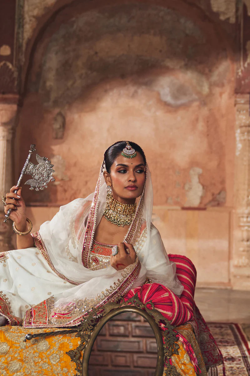 Samreen - Daisy Ivory Short Kurta with Sharara and Dupatta