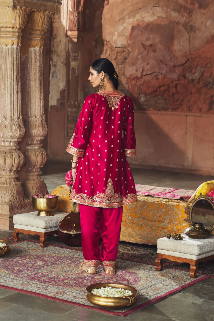Mehwish - Hotpink Short Kurta with Salwar and Dupatta