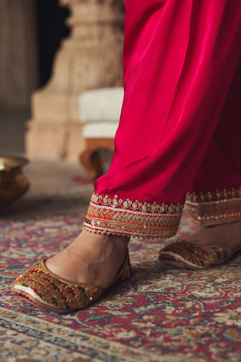 Mehwish - Hotpink Short Kurta with Salwar and Dupatta