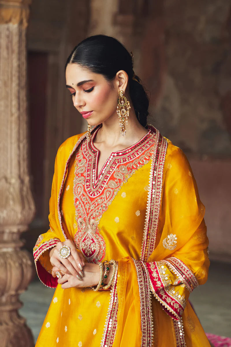 Hafsa - Mustard Chauga with Salwar