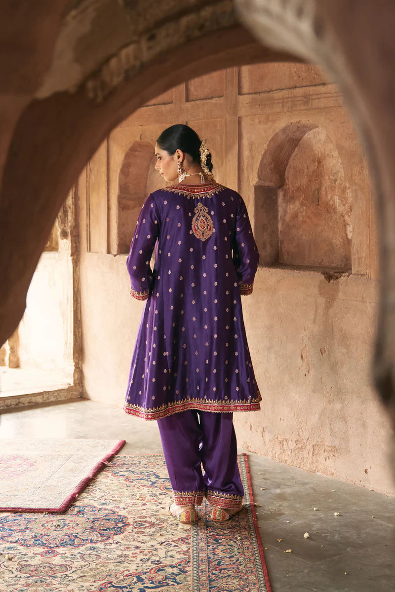 Hafsa - Deep Purple Chauga with Salwar