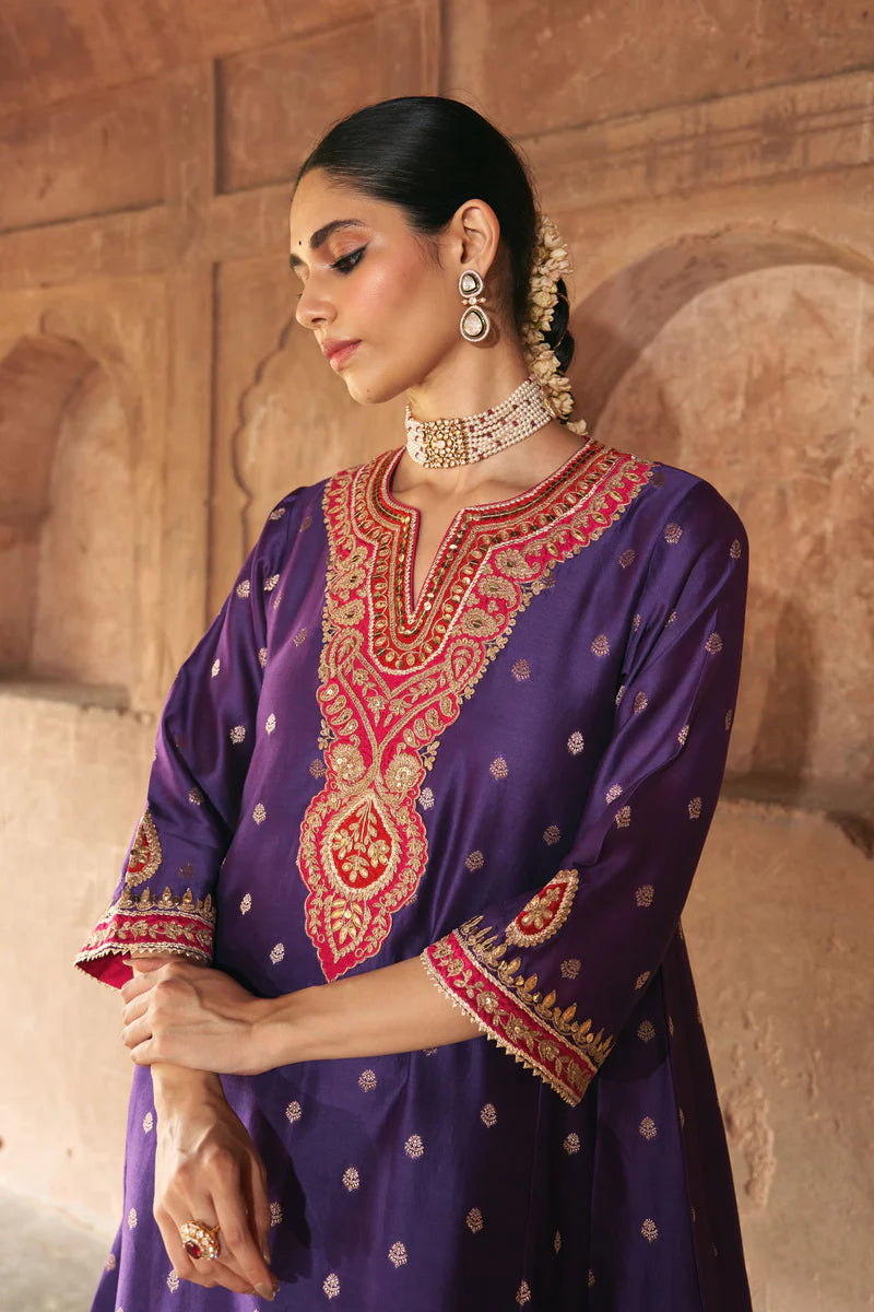 Hafsa - Deep Purple Chauga with Salwar