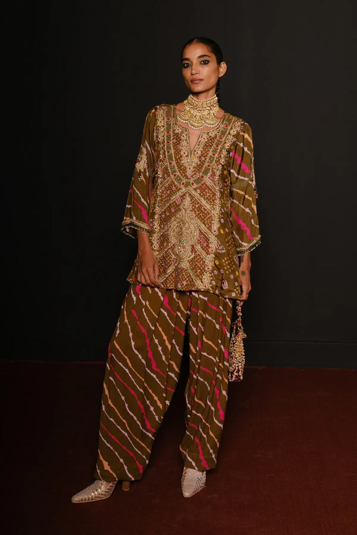 Olive Aline Farshi Set