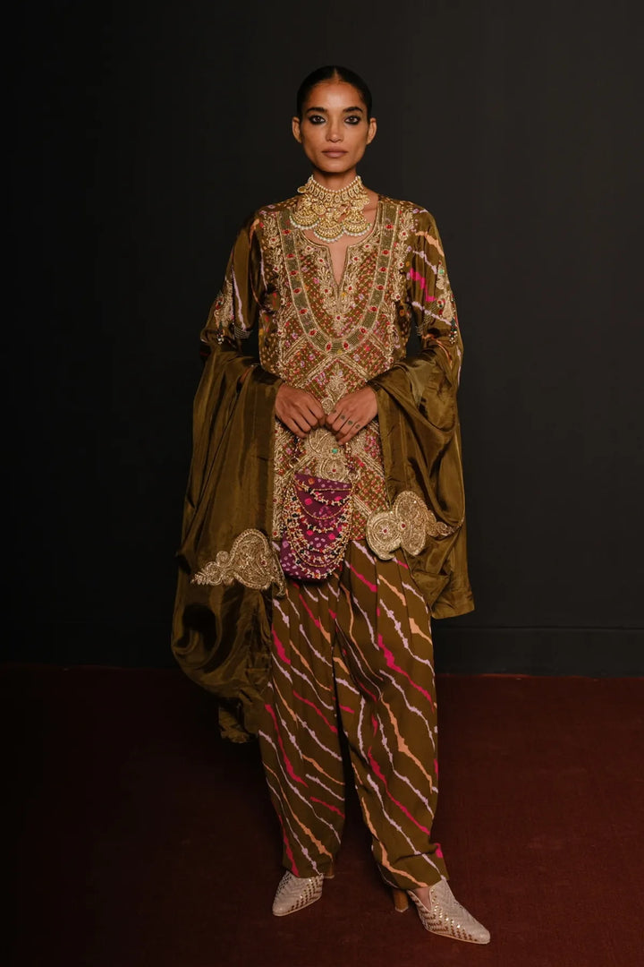 Olive Aline Farshi Set