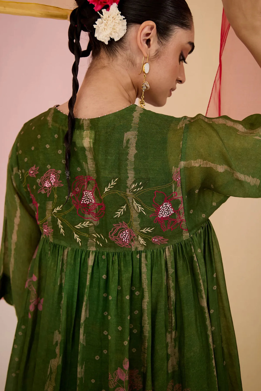 Green Side Gather Co-ord Set