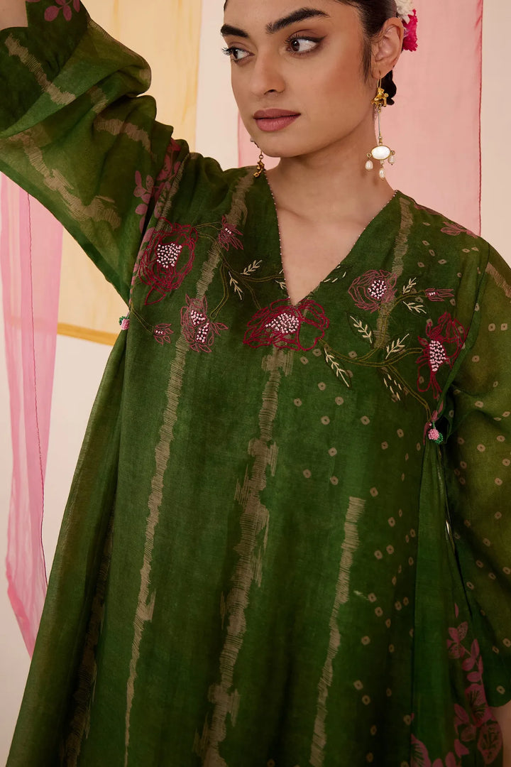 Green Side Gather Co-ord Set